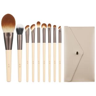 花漾浅桔9支化妆刷套装新手初学者散粉刷腮红刷眼影刷软毛化妆刷