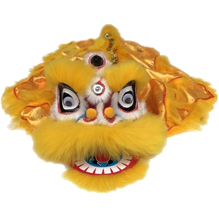 塑料羊毛小狮子儿童狮头鼓玩舞狮子套装醒狮南狮佛山狮鼓小孩锣鼓