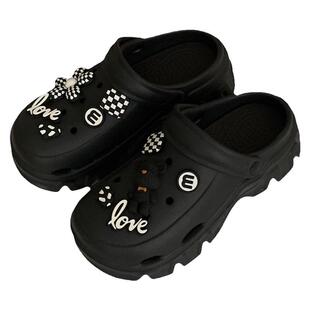 细细条 创意爱心小熊eva洞洞鞋女款夏季外穿厚底沙滩鞋松糕凉拖