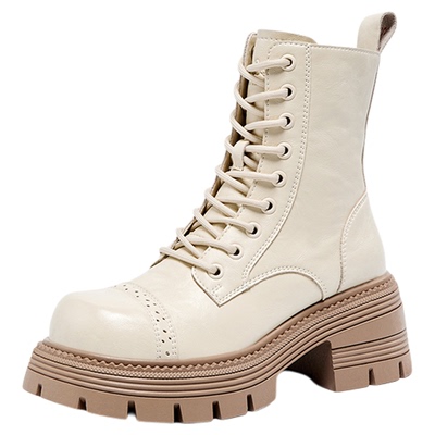 Lee Cooper时尚马丁靴女款2025新款秋冬真皮小个子增高休闲长筒靴