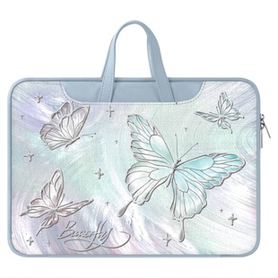 流体蝴蝶笔记本电脑包手提14寸适用于苹果MacBookAir13.3英寸内胆包m2m3联想小新pro15保护套华为mate16单肩