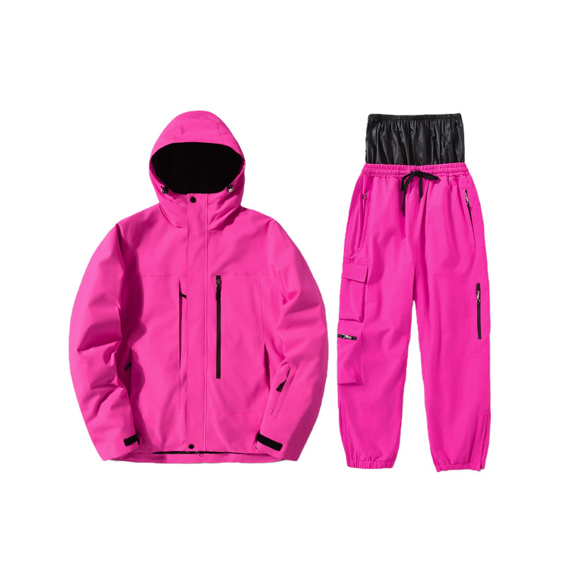 时尚纯色滑雪服女套装防风防水