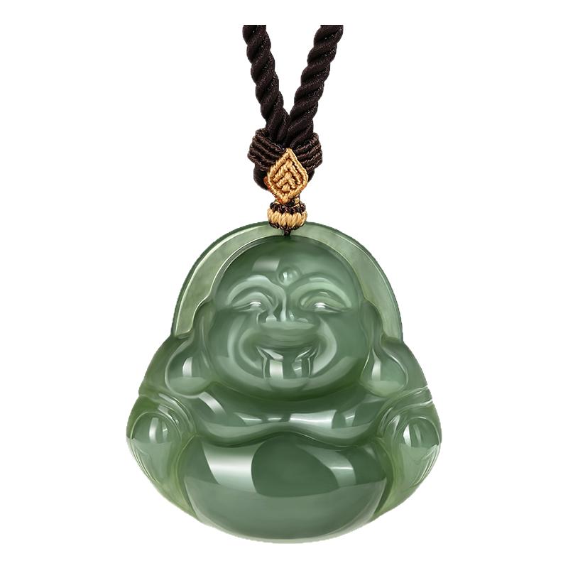 周大生和田玉佛像吊坠父亲节礼物