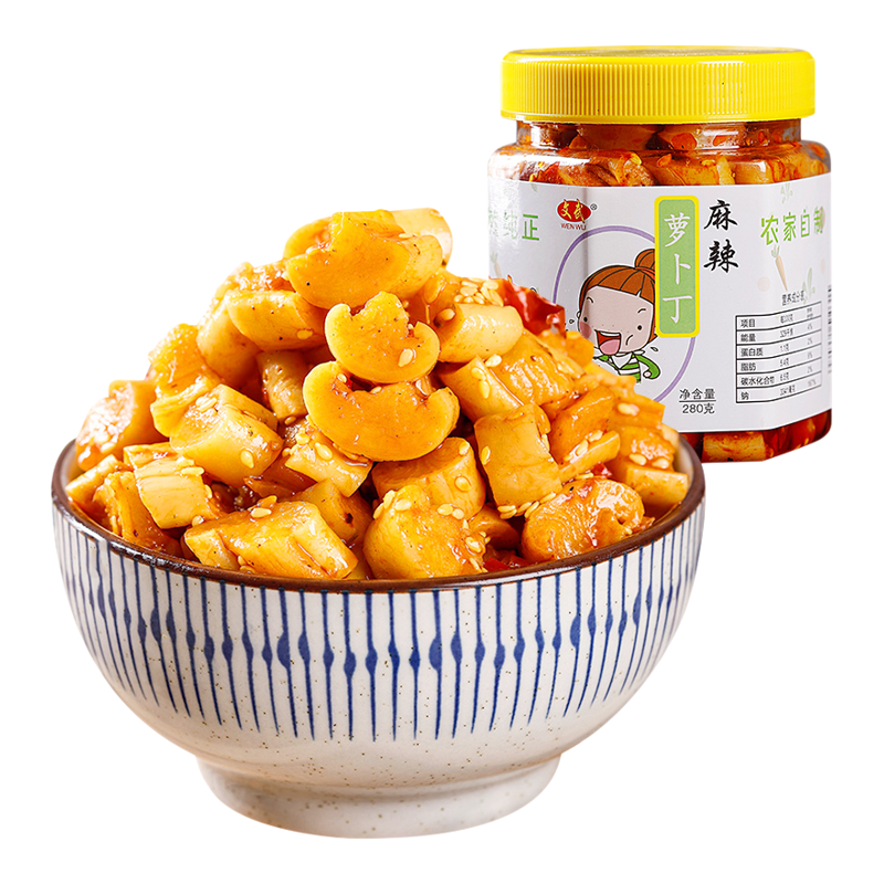 麻辣萝卜干下饭菜开胃菜农家自制特产酱菜四川味香辣脆萝卜丁咸菜