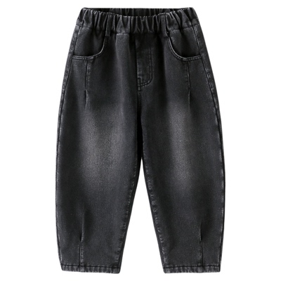 男童加绒牛仔裤2025秋冬新款儿童加绒加厚一体绒保暖长裤子冬装