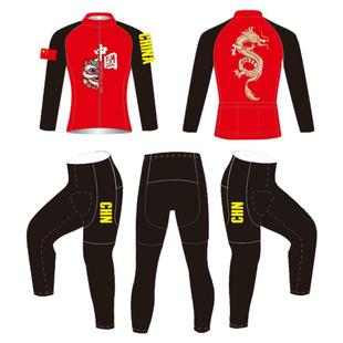 速滑服儿童中国雄狮少年短道轮滑裤儿童轮滑训练服秋冬速度滑冰服