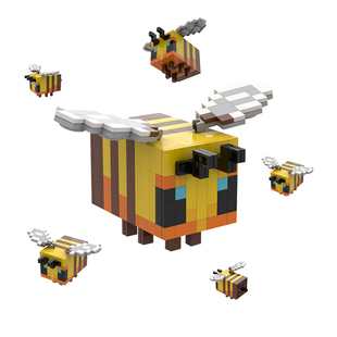 SETbricks游戏周边我的世界小蜜蜂模型颗粒拼装积木益智儿童玩具