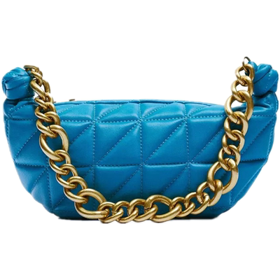 新品女包秋冬蓝色腋下柔软皮革