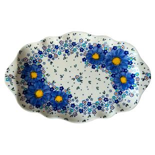 鱼盘高级感家用出口韩国创意新款高颜值菜盘水果盘摆盘小清新蒸鱼