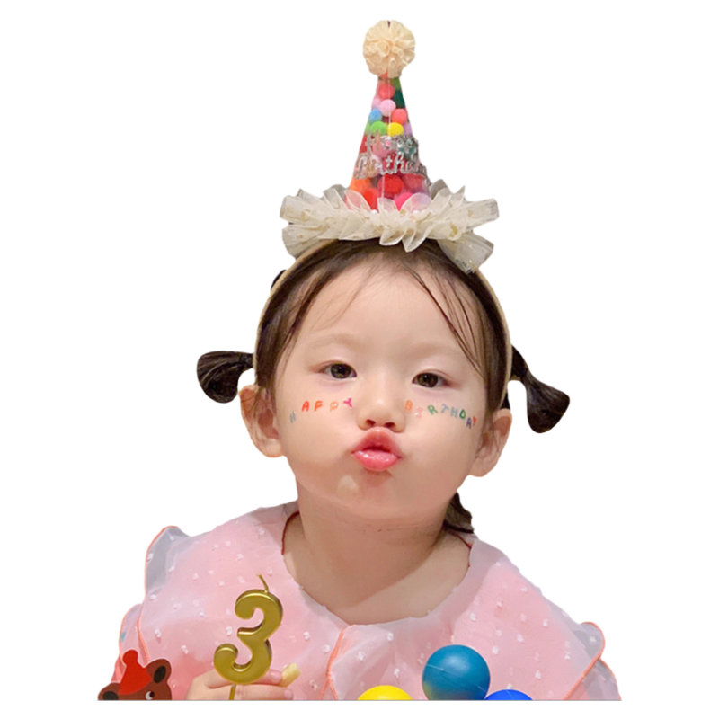 网红多巴胺生日发箍女孩帽子头饰