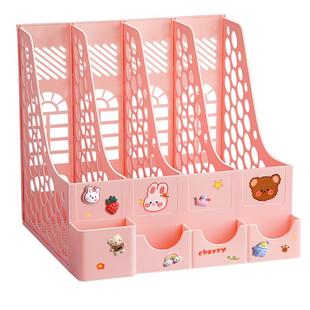 书架桌面文件框书架书立架A4文件夹收纳盒书立文件架书桌资料置物架办公室办公桌用品放文件架子文件座文具架