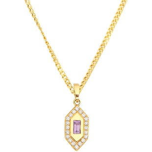 绽放|小盾牌 18K金法风系列温柔扣子可拆镶嵌设计钻石蓝宝石吊坠