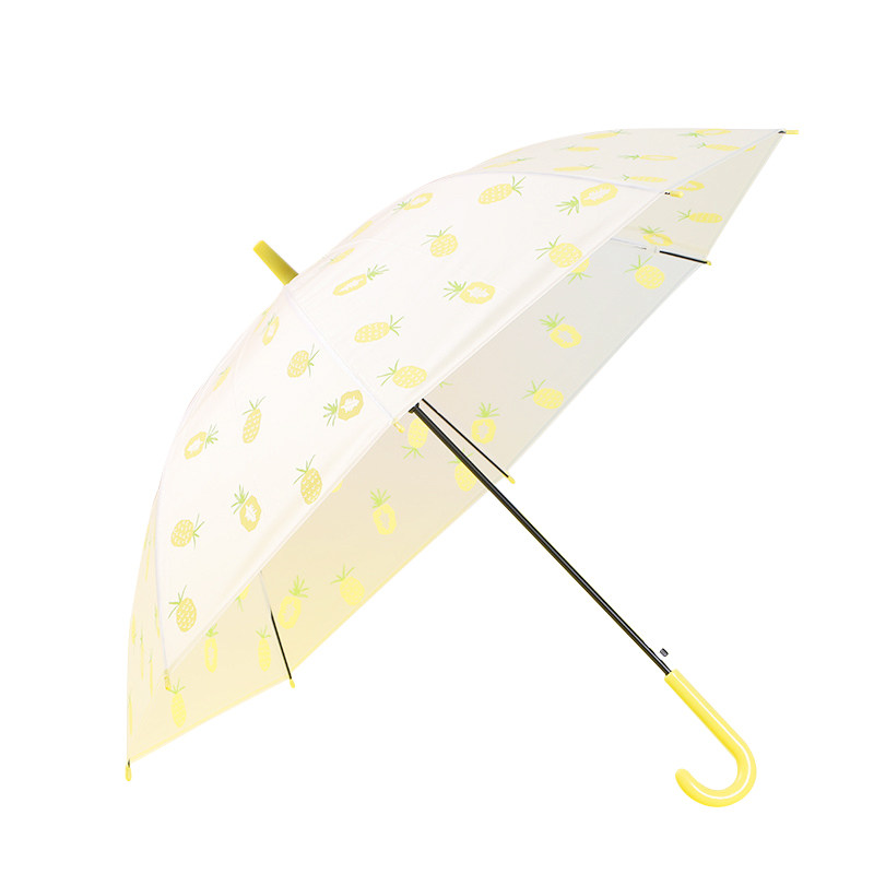 花季风直杆长柄透明雨伞女