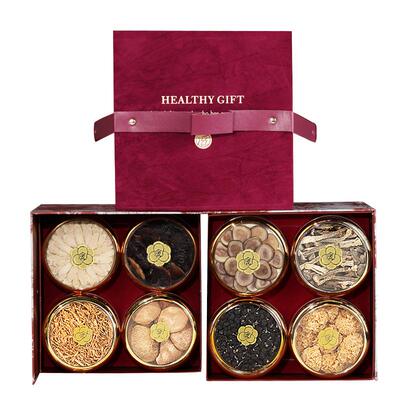 红丝绒八拼西洋参礼盒送长辈补品