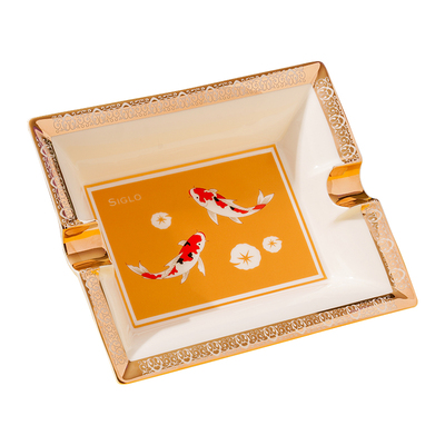 Siglo  Koi Fish ashtray世纪双人位陶瓷雪茄礼品烟灰缸 锦鲤图案