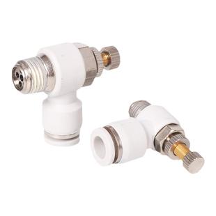 SL节流阀调压接头8mm气流可调节流量L型螺纹气动气管快速快插接头