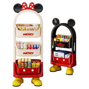 零食置物架家用客厅高颜值放零食架子移动小推车可爱玩具收纳架