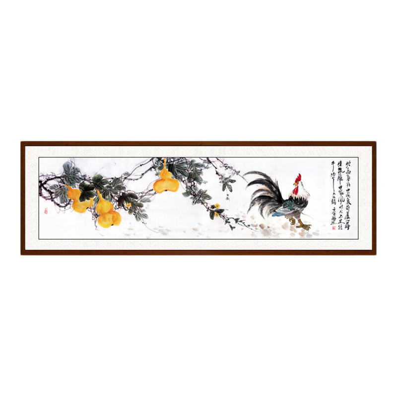 酒店办公书房茶社六尺大吉图国画