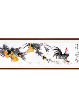 酒店办公书房茶社六尺大吉图国画