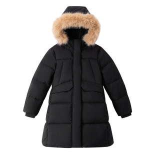 【三防】安奈儿童装女童长款羽绒服冬季新款儿童大童加厚保暖外套