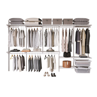 美达斯金属衣柜卧室开放式衣帽间定制移门推拉门小户型砌墙衣柜