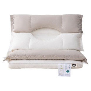 A类全棉双层护颈枕可拆分区侧睡不压脸助睡眠睡觉专用枕头芯一对