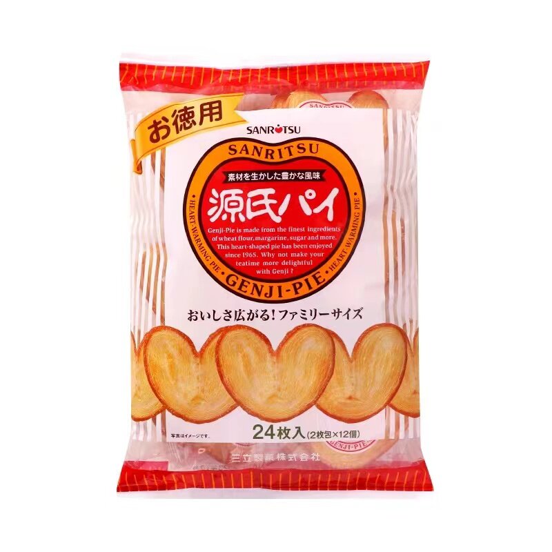 三立源氏日本进口心形饼干蝴蝶酥