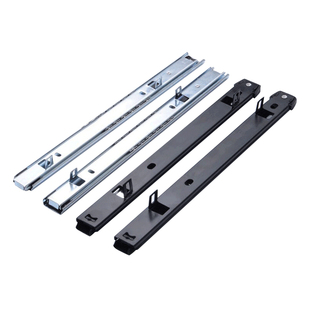 电脑键盘托架轨道 办公桌滑轨吊装滑道木抽屉二节导轨25mm宽静音