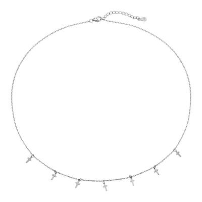 MS情绪波动 纯银镀金欧美百搭个性小众设计感十字项链 锁骨链