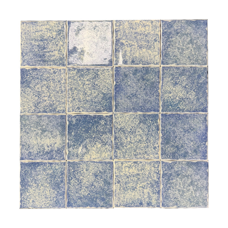 复古雪花蓝手工砖100X100吧台砖