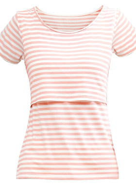 哺乳衣上衣春秋薄款喂奶上衣夏季打底衫孕期睡衣上掀式浦乳衣服