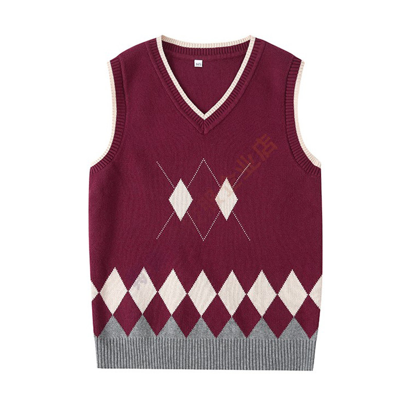 春秋冬季马甲毛衣套头背心校服