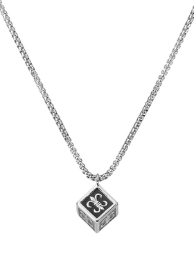 Zippo/之宝好运骰子项链钛钢男生鸢尾花嘻哈吊坠男士小众设计礼物