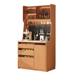 实木餐边柜靠墙一体储物柜家用柜子置物柜茶水柜现代简约厨房橱柜