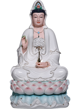 微美陶瓷12至24寸荷叶观音佛像