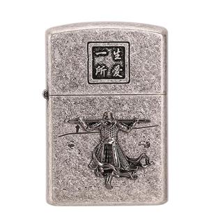 佐罗煤油打火机个性贴章雕刻一生所爱ZORRO古银滚花经典棉油机