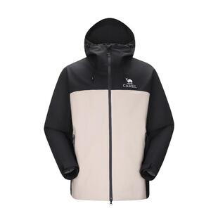 骆驼户外硬壳单层冲锋衣女2026年防暴雨拼色骑行旅游登山服外套男