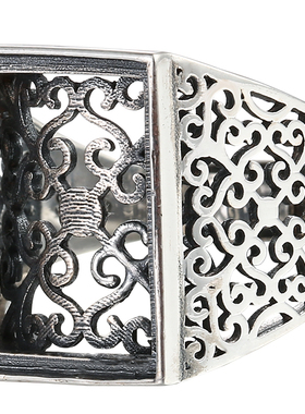 复古戒指空托镶嵌绿松石蜜蜡南红