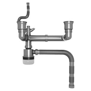 厨房水槽下水管配件洗菜盆单双槽套装防臭排水管三通洗碗槽池通用