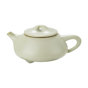青澹汝窑月白色汝瓷石瓢壶景德镇陶瓷功夫茶具家用茶壶单壶礼盒装