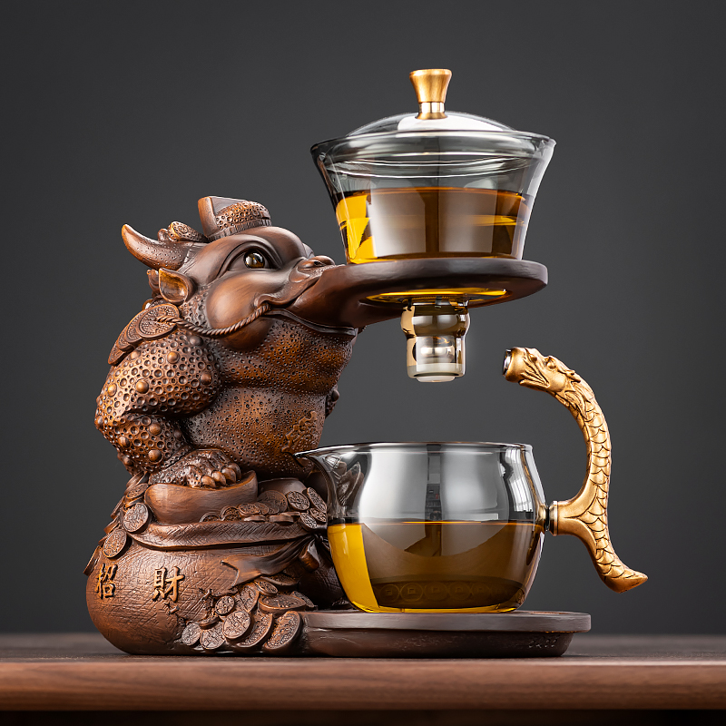 高端自动泡茶器磁吸玻璃茶具家用套装功夫泡茶壶懒人泡茶专用神器