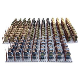 二战八路军积木人仔军团大作战全套武装拼装益智人偶玩具生日礼物