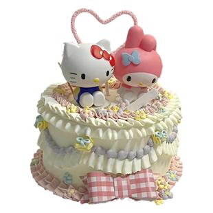 小猫烘焙蛋糕装饰用品摆件可爱卡通猫咪女孩生日派对甜品台插件