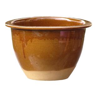 调料缸家用加厚桌摆陶器水培鲜花睡莲土陶盆和面粗大口径复古陶缸