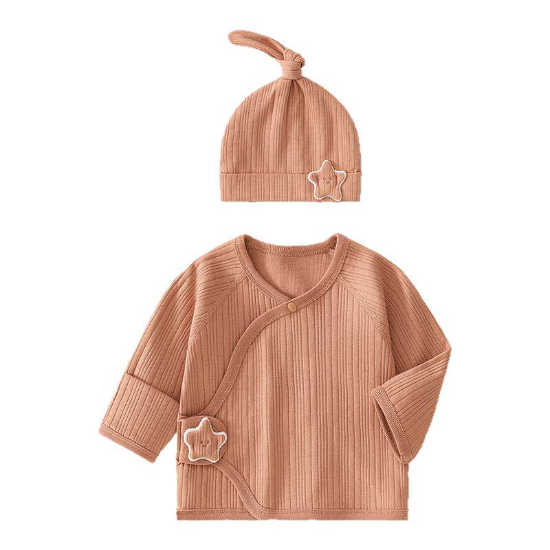 新生婴儿半背内衣服纯棉纯色春秋
