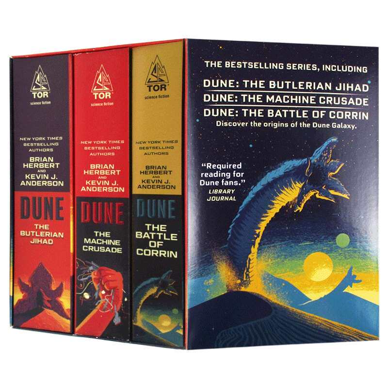 沙丘三册套装 英文原版小说 Dune Boxed Set 1 沙丘传说 巴特勒圣战 机器战争 科瑞诺战役 英文版科幻小说 进口原版英语书籍