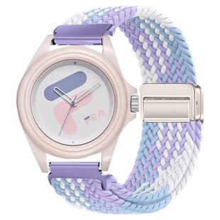 适用斐乐男女款学生初高中运动手表带磁吸编织透气高级替换腕带