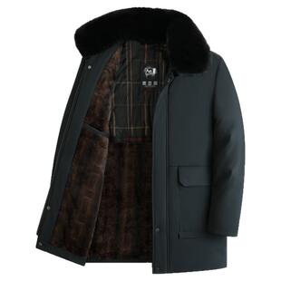 中年男士冬装外套父亲棉衣加绒加厚男装棉服中老年人棉袄爸爸冬季