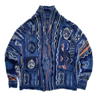 Kapital 平田和宏反战针织复古拼接中长款古着感毛衣外套重工开衫