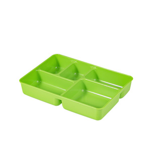 分格餐盒饭盒 学生食堂快餐盘可微波炉加热 长方形带盖便当盒塑料